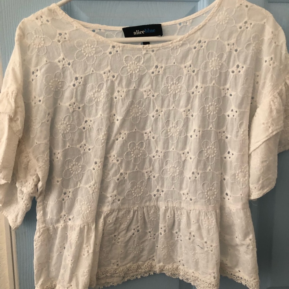 Whit see through shirt while holes